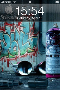 graffiti iphone theme lock-screen