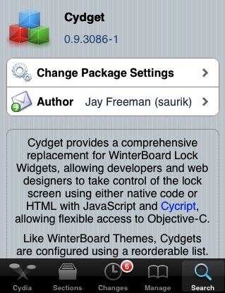 Cydget iPhone framework for lockscreen widgets